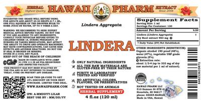 Photo of the Hawaii Pharm Lindera label