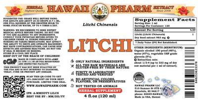 Photo of the Hawaii Pharm Litchi label