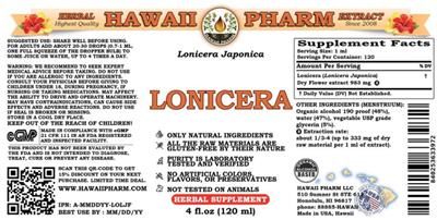 Photo of the Hawaii Pharm Lonicera label
