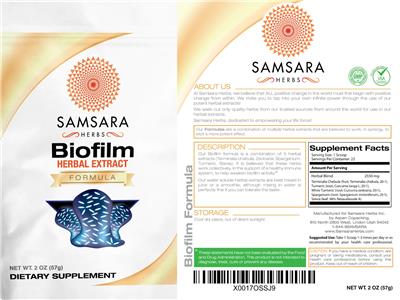 Photo of the Samsara Herbs Biofilm label