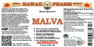 Photo of the Hawaii Pharm Malva label