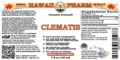 Photo of the Hawaii Pharm Clematis label