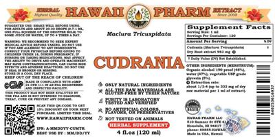 Photo of the Hawaii Pharm Cudrania label