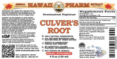 Photo of the Hawaii Pharm Culver's Root label