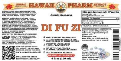 Photo of the Hawaii Pharm Di Fu Zi label