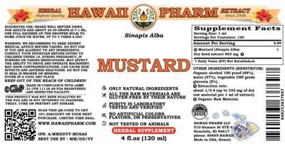 Photo of the Hawaii Pharm Mustard label