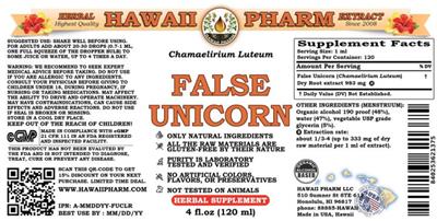Photo of the Hawaii Pharm False Unicorn label