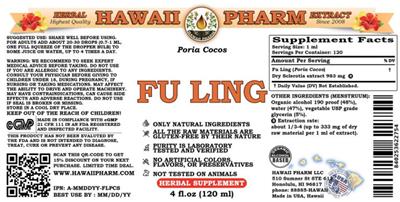 Photo of the Hawaii Pharm Fu Ling label