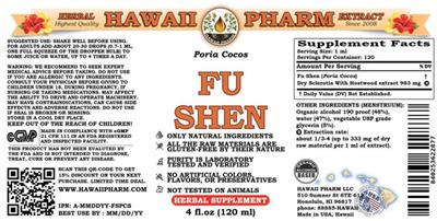 Photo of the Hawaii Pharm Fu Shen label