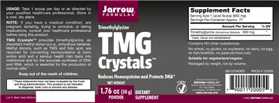 Photo of the Jarrow Formulas TMG Crystals label