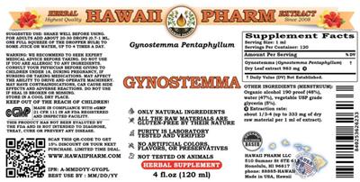 Photo of the Hawaii Pharm Gynostemma label