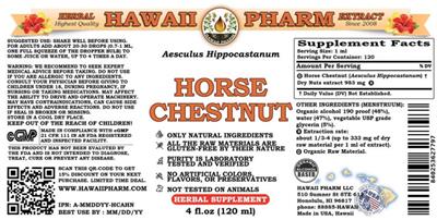 Photo of the Hawaii Pharm Horse Chestnut label