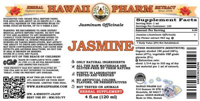 Photo of the Hawaii Pharm Jasmine label