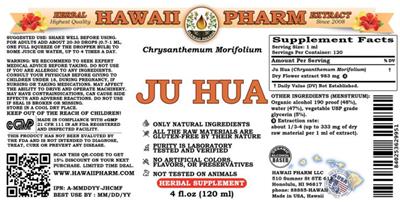 Photo of the Hawaii Pharm Ju Hua label