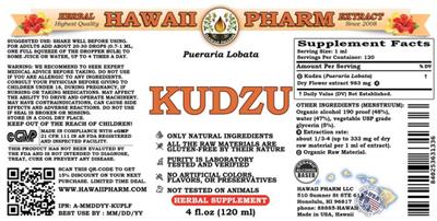 Photo of the Hawaii Pharm Kudzu label