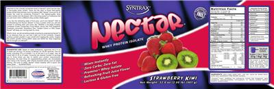 Photo of the Syntrax Nectar Strawberry Kiwi label