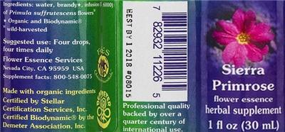 Sierra Primrose Flower Essence