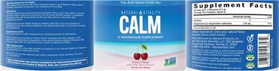 Photo of the Natural Vitality CALM Cherry Flavor label