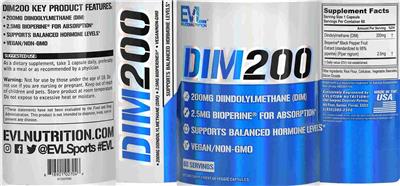 Product label for DIM200 200 mg