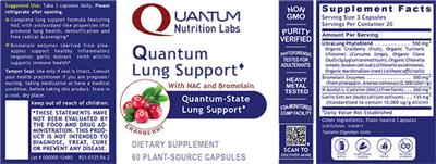 Photo of the Quantum Nutrition Labs Quantum Lung Support label