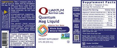 Photo of the Quantum Nutrition Labs Quantum Mag Liquid label
