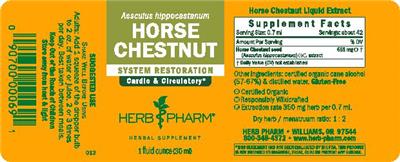 Photo of the Herb Pharm Horse Chestnut label