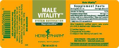 Photo of the Herb Pharm Male Vitality label
