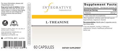 Photo of the Integrative Therapeutics L-Theanine label