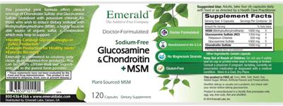 Photo of the Emerald Glucosamine & Chondroitin + MSM label