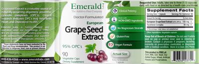 Photo of the Emerald Labs Grape Seed Extract label