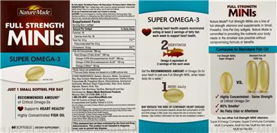 Photo of the Nature Made Full Strength Minis Super Omega-3 label