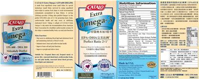 Photo of the CATALO Extra Omega-3 label