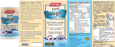 Photo of the CATALO Extra Omega-3 label