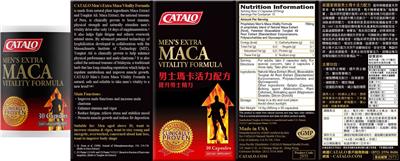 Photo of the CATALO Men's Extra Maca Vitality Formula label