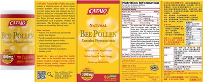 Photo of the CATALO Natural Bee Pollen 3000 mg label
