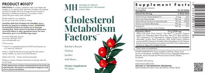 Photo of the MH Michael's Health Naturopathic Programs Cholesterol Metabolism Factors label