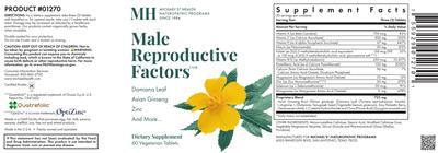 Photo of the MH Michael's Health Naturopathic Programs Male Reproductive Factors label
