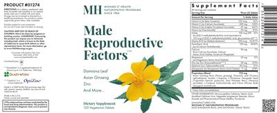 Photo of the MH Michael's Health Naturopathic Programs Male Reproductive Factors label