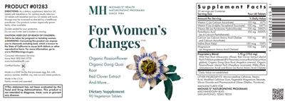 Photo of the MH Michael's Health Naturopathic Programs For Women's Changes label