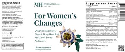 Photo of the MH Michael's Health Naturopathic Programs For Women's Changes label