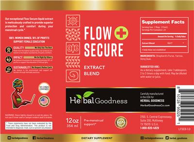 Photo of the Herbal Goodness Flow Secure + label