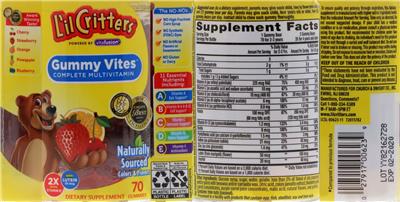 Photo of the L'il Critters Gummy Vites Complete Multivitamin label