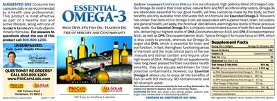 Photo of the ProCaps Laboratories Essential Omega-3 label