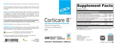 Photo of the XYMOGEN Corticare B label