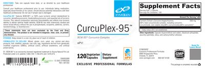 Photo of the XYMOGEN CurcuPlex-95 label