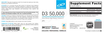 Photo of the XYMOGEN D3 50,000 label