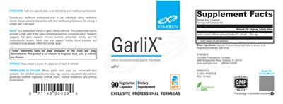 Photo of the XYMOGEN GarliX label