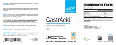 Photo of the XYMOGEN GastrAcid label