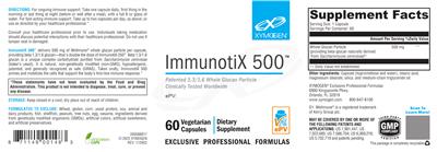 Photo of the XYMOGEN ImmunotiX 500 label