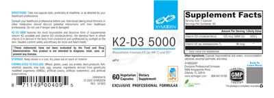 Product label for K2-D3 5000